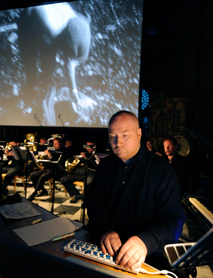 Jóhann Jóhannsson rehearsing ‘The Miners’ Hymns’