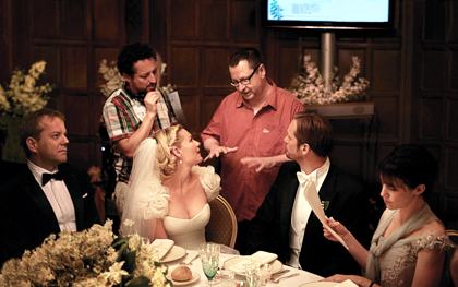 Lars von Trier on the set of Melancholia