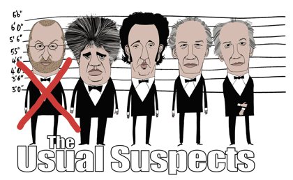 The Usual Suspects illustration by Simon Cooper for <em>Sight & Sound</em>