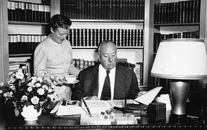 Alfred Hitchcock reading